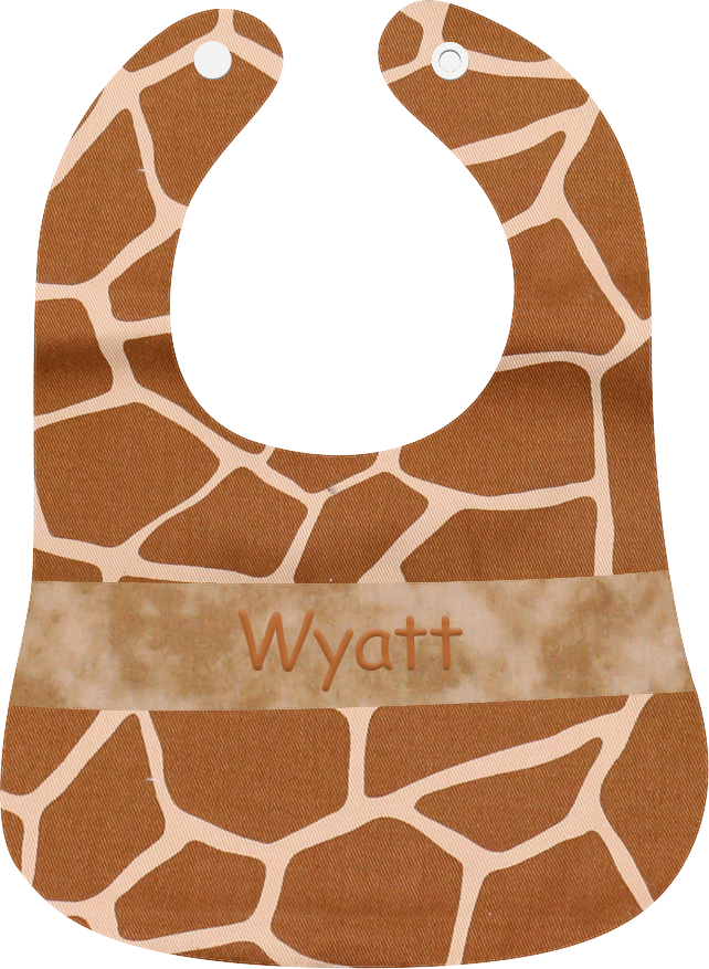 經典長頸鹿繡名口水肩