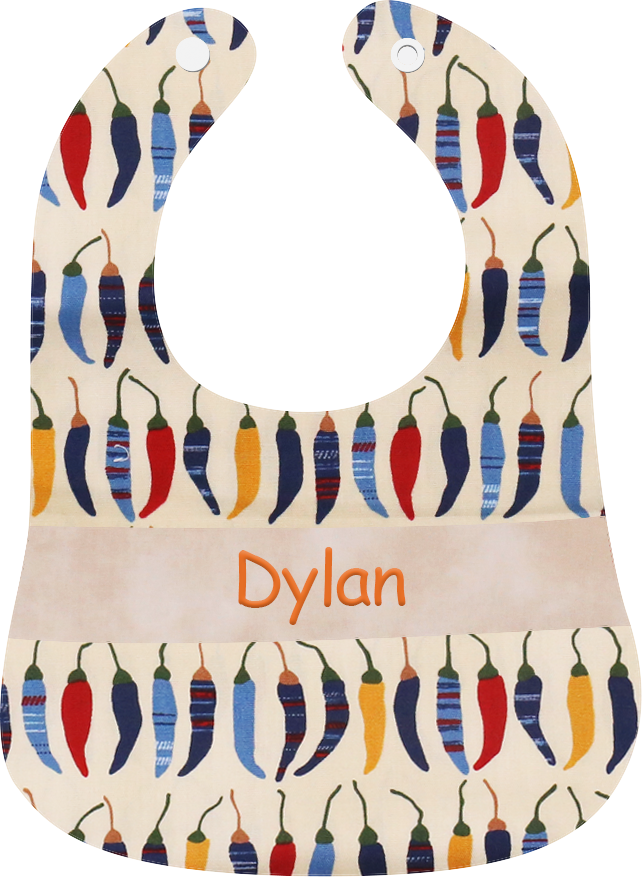 淡黃色辣椒仔繡名口肩