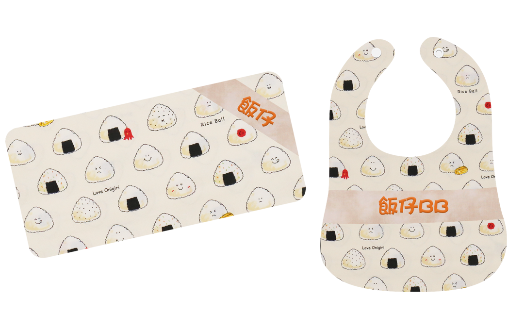 米色飯糰繡名嬰兒禮盒