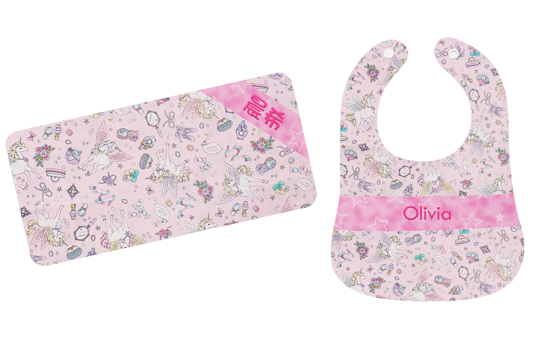 粉紅色天使馬繡名嬰兒禮盒