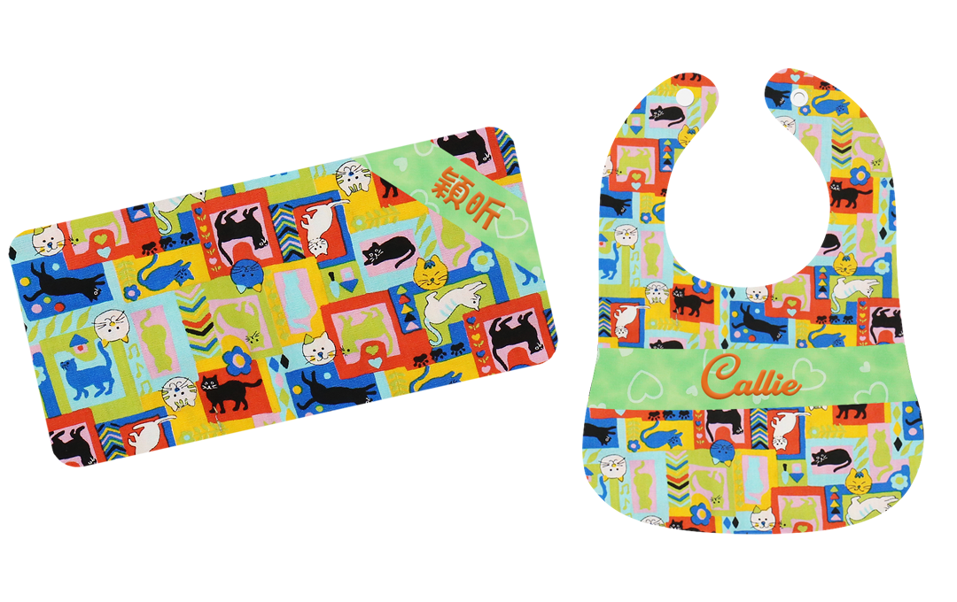 彩色貓咪繡名嬰兒禮盒