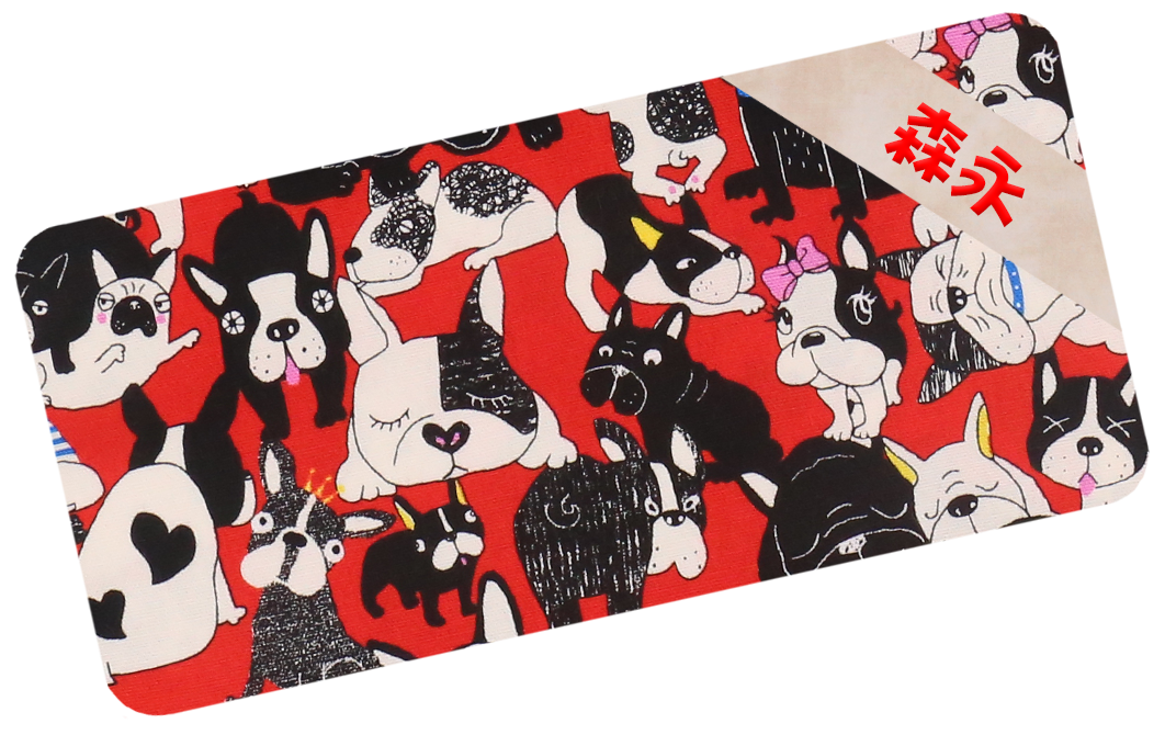 紅色沙皮狗繡名油柑葉枕