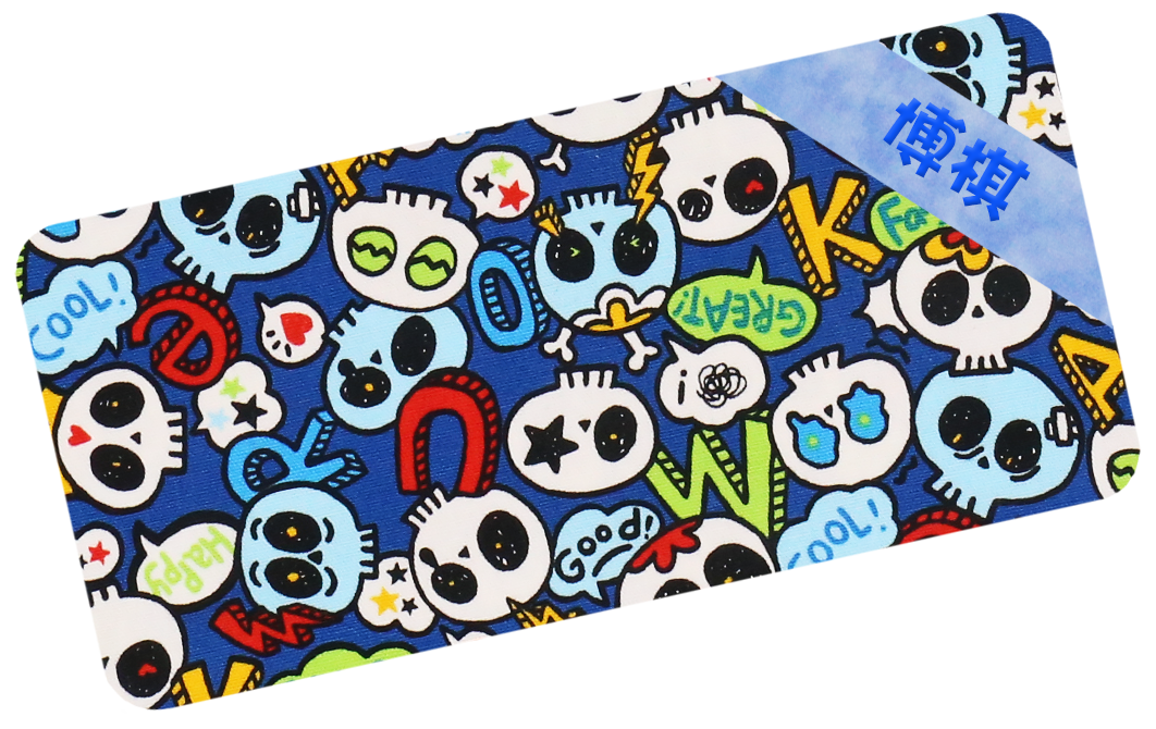 藍色外星人物繡名油柑葉枕