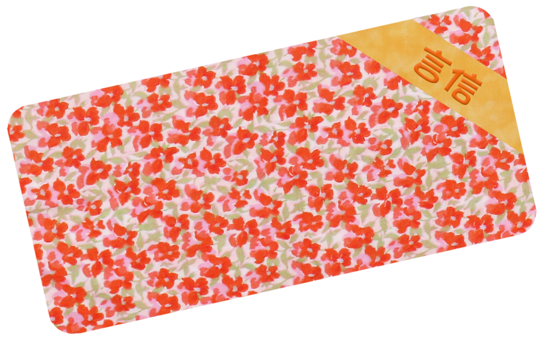 橙紅色碎花繡名油柑葉枕