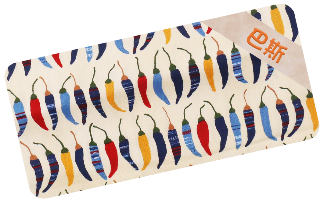 淡黃色辣椒仔繡名油柑葉枕