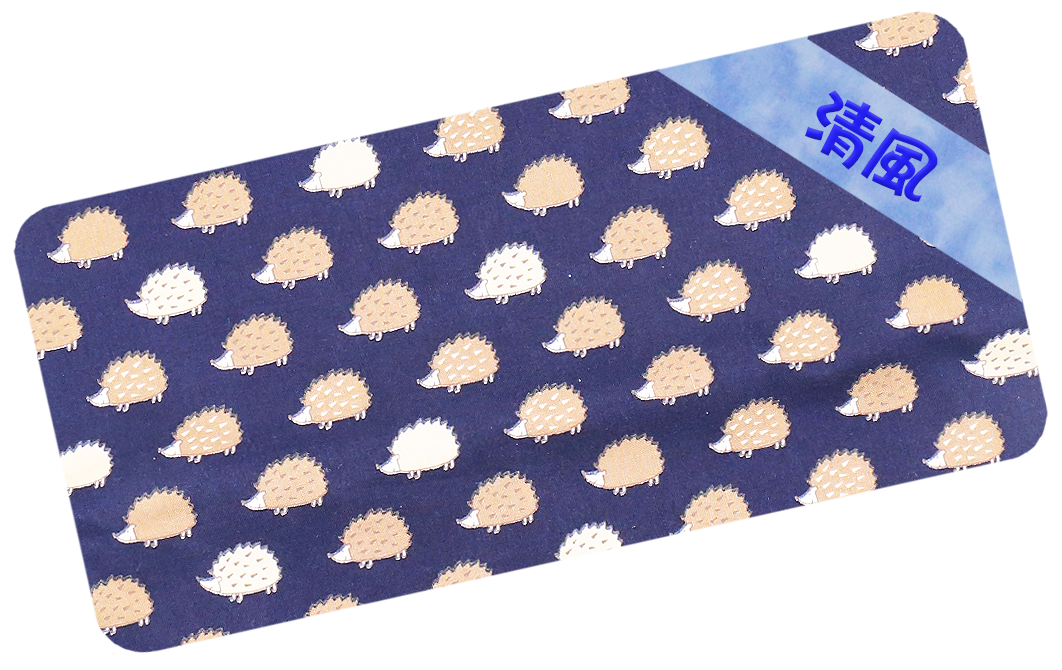 深藍色刺蝟繡名油柑葉枕