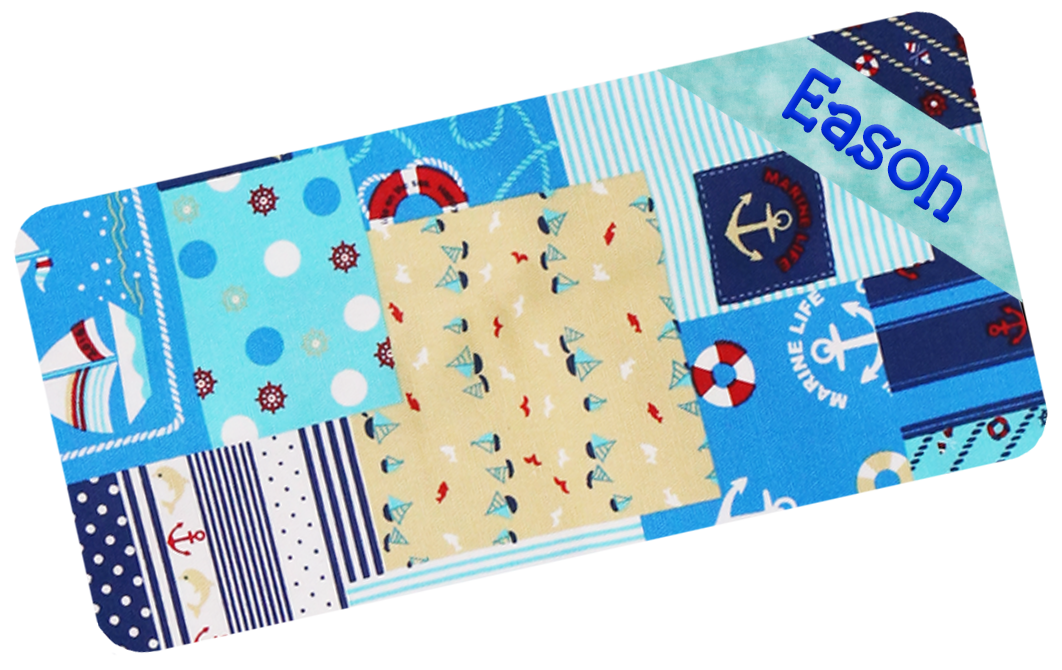 水藍色海上旅程繡名油柑葉枕