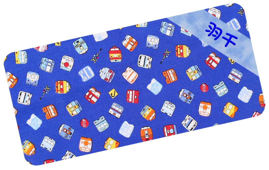 藍色火車鐵路繡名油柑葉枕