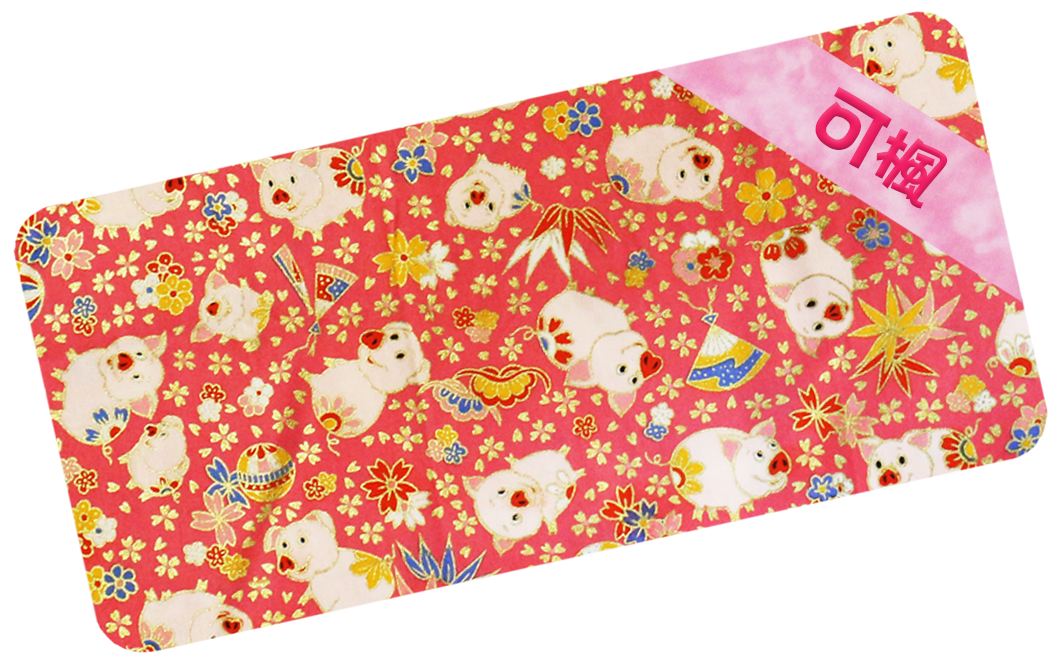 粉紅色豬仔熨金繡名油柑葉枕