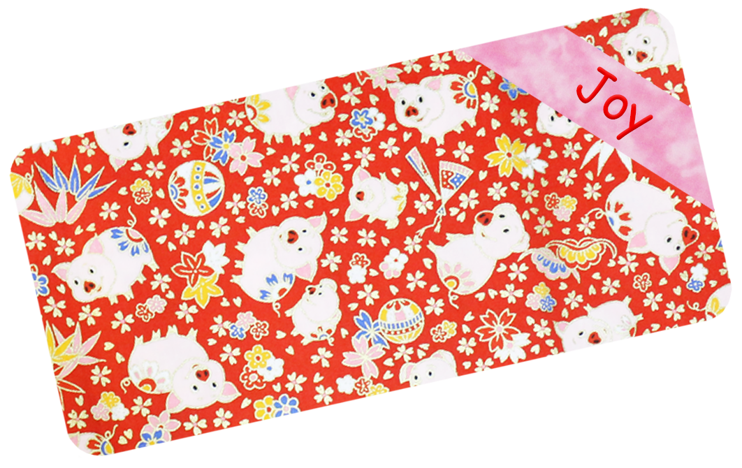 紅色豬仔熨金繡名油柑葉枕