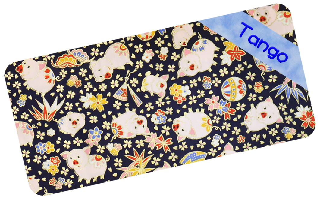 深藍色豬仔熨金繡名油柑葉枕